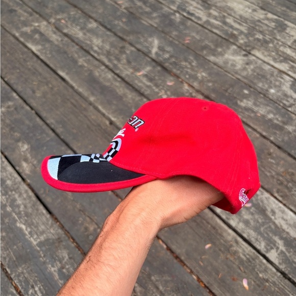 Vintage SNAP ON RACING hat red flag adjustable - Picture 4 of 6
